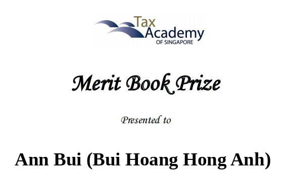 Tax Academy of Singapore Certificates