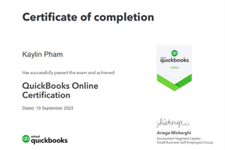 Chứng chỉnh QuickBooks Online của Global Link Asia Consulting